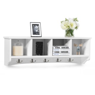 Costway Επιτοίχια ντουλάπα εισόδου με 4 μονάδες αποθήκευσης και 5 δ... Costway Επιτοίχια ντουλάπα εισόδου με 4 μονάδες αποθήκευσης και 5 δ...