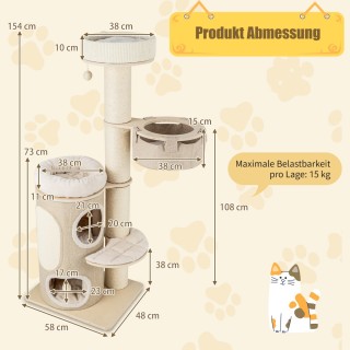 Costway Δέντρο Γάτας με 2-όροφη Κρυψώνα και Αιώρα 58 x 48 x 154 cm ... Costway Δέντρο Γάτας με 2-όροφη Κρυψώνα και Αιώρα 58 x 48 x 154 cm ...