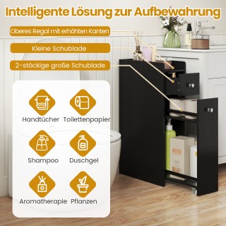 Costway Ντουλάπα Μπάνιου Αποθήκευσης με Συρόμενα Συρτάρια 70 x 40 x...