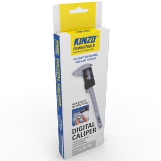 KINZO Ψηφιακό Παχύμετρο με Οθόνη LCD και Θήκη, 15 cm, Ανοξείδωτο Ατ...