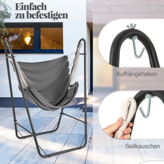 Costway Κρεμαστή Πολυθρόνα με Σκελετό σε Σχήμα U από Βαμβάκι-Πολυεσ...