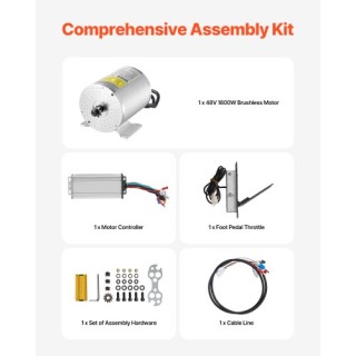 VEVOR Σετ Ηλεκτρικού Κινητήρα Χωρίς Ψήκτρες 1800W 48V 4500rpm & Ελε...