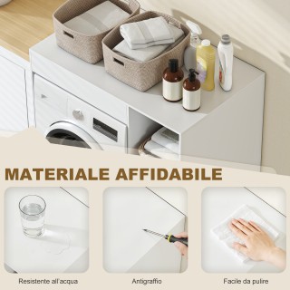 HOMCOM Αυτοστήριχτη Σύνθεση Λευκού Χρώματος για Πλυντήριο με 2 Ανοι... HOMCOM Αυτοστήριχτη Σύνθεση Λευκού Χρώματος για Πλυντήριο με 2 Ανοι...