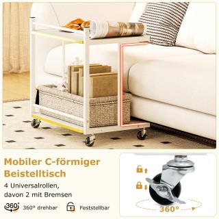 Costway Τραπεζάκι C με Ρόδες και 2 Ανοιχτά Ράφια για Καναπέ ή Εκτυπ... Costway Τραπεζάκι C με Ρόδες και 2 Ανοιχτά Ράφια για Καναπέ ή Εκτυπ...
