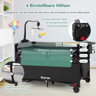 Costway Πολυλειτουργική 5-σε-1 Κούνια Μωρού με Ρυθμιζόμενο Ύψος κα... Costway Πολυλειτουργική 5-σε-1 Κούνια Μωρού με Ρυθμιζόμενο Ύψος κα...