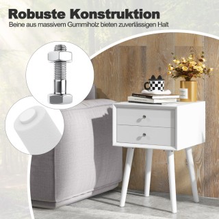 Costway Στυλάτο και Λειτουργικό Ξύλινο Κομοδίνο με Δύο Συρτάρια κα... Costway Στυλάτο και Λειτουργικό Ξύλινο Κομοδίνο με Δύο Συρτάρια κα...