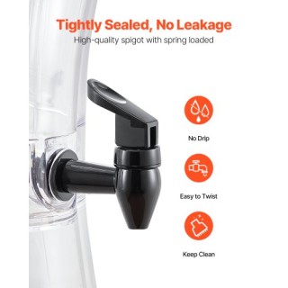 VEVOR Διανομέας Ποτών 13L με Βρυσάκι για Πάρτι Πλαστικός YLFPQSLFPQ...