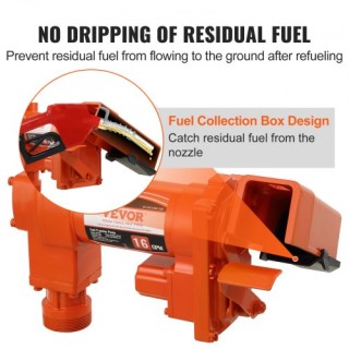 VEVOR Αντλία Μεταφοράς Καυσίμου 12V DC, Αυτοκίνητη 16 GPM, με Αυτόμ...