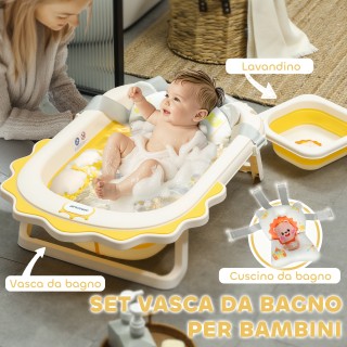 AIYAPLAY  Πτυσσόμενη Μπανιέρα για Μωρά με Μαξιλαράκι και Νιπτήρα, α...