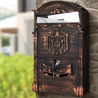 BAKAJI  Εξωτερικό Γραμματοκιβώτιο Τοίχου Αλουμινίου με Κλειδί σε Μπ...