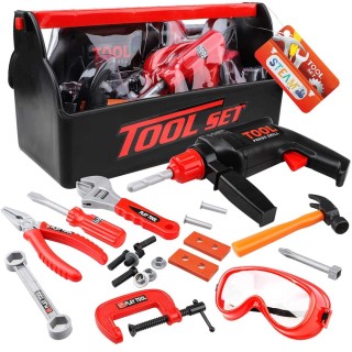 BAKAJI Παιδική Κασετίνα Εργαλείων Παιχνιδιού 22 τμχ με Τριβείο Δράπ... BAKAJI Παιδική Κασετίνα Εργαλείων Παιχνιδιού 22 τμχ με Τριβείο Δράπ...