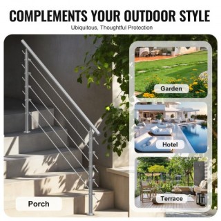 VEVOR Κουπαστές 59in για Εξωτερικά Σκαλοπάτια με 5 Σταυρούς για Βε... VEVOR Κουπαστές 59in για Εξωτερικά Σκαλοπάτια με 5 Σταυρούς για Βε...