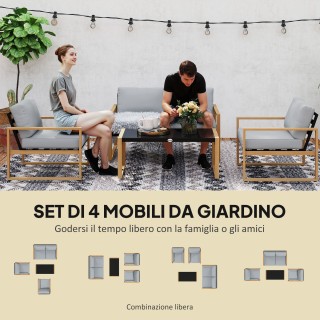 Outsunny Σετ Κήπου 4 Τεμαχίων με 2 Πολυθρόνες, Καναπέ και Τραπεζάκι... Outsunny Σετ Κήπου 4 Τεμαχίων με 2 Πολυθρόνες, Καναπέ και Τραπεζάκι...