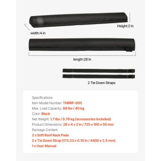 VEVOR Μαξιλάρια Σχάρας Οροφής για Μπάρες 88lbs Φορτίο για Καγιάκ Κα... VEVOR Μαξιλάρια Σχάρας Οροφής για Μπάρες 88lbs Φορτίο για Καγιάκ Κα...