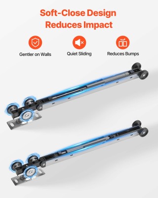 VEVOR Σετ Οδηγού Συρόμενης Πόρτας με Μηχανισμό Απαλού Κλεισίματος, ...