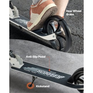 VEVOR Παιδικό Πατίνι Δύο Τροχών για 8+, Ρυθμιζόμενο Τιμόνι, Αντιολι...