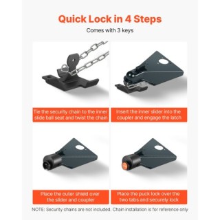 VEVOR Κλείδωμα Συμπλέκτη Τρέιλερ για Σύζευξη 2 & 2-5/16 Ιντσών QTST... VEVOR Κλείδωμα Συμπλέκτη Τρέιλερ για Σύζευξη 2 & 2-5/16 Ιντσών QTST...