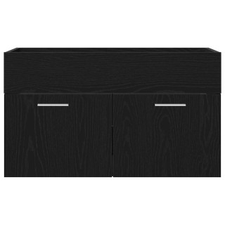 vidaXL Ντουλάπι Νεροχύτη Μπάνιου Μαύρο Δρυς 90x38,5x46 cm Συνθετικό...