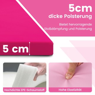 Costway Ροζ Πτυσσόμενο Στρώμα Γυμναστικής 300 x 117 x 5 cm FH10111WN