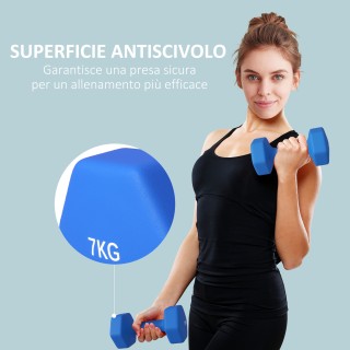 SPORTNOW Σετ 2 Εξαγωνικοί Αλτήρες 2x7kg από Μέταλλο και Πλαστικό με... SPORTNOW Σετ 2 Εξαγωνικοί Αλτήρες 2x7kg από Μέταλλο και Πλαστικό με...