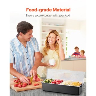 VEVOR Δίσκος Σερβιρίσματος με 4 Θήκες και Καπάκι LZDWFWQHSSLZ7W4JHV0