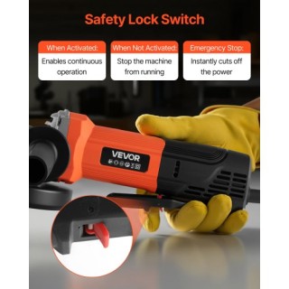 VEVOR Ηλεκτρικός Γωνιακός Λειαντήρας 114.3mm - 4.5Α, 12000RPM με Ρυ...