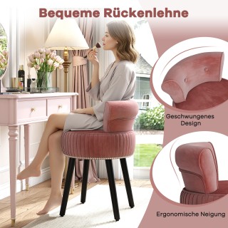 Costway Ροζ Καπιτονέ Καρέκλα με Πλάτη και Επένδυση  66 εκ. x 48 εκ....