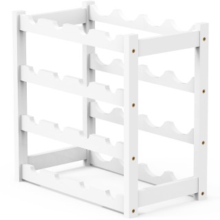 BAKAJI  Λευκή Μπαμπού Κάβα Κρασιών με 16 Θέσεις για Μπουκάλια Ποτών...