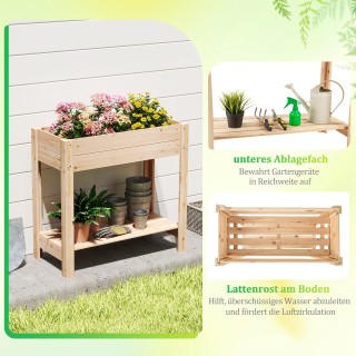 Costway Υπερυψωμένο Ξύλινο Κιβώτιο Φύτευσης με Αποστράγγιση και Απο... Costway Υπερυψωμένο Ξύλινο Κιβώτιο Φύτευσης με Αποστράγγιση και Απο...