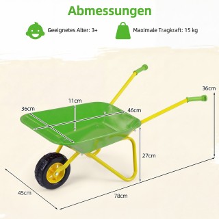 Costway Παιδικό καρότσι χειρός από πλαστικό με ελαστικά παντός εδάφ...
