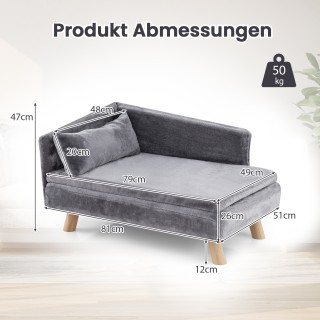 Costway Καναπές για Κατοικίδια 47 cm x 51 cm x 81 cm PS7886GR