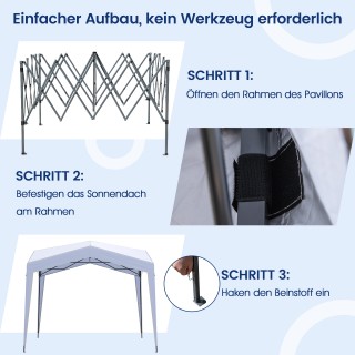 Costway Σπαστό Σταθερό Αδιάβροχο Κιόσκι 3x3μ με Ρολοσακούλα, Πασσάλ... Costway Σπαστό Σταθερό Αδιάβροχο Κιόσκι 3x3μ με Ρολοσακούλα, Πασσάλ...