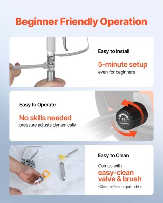 VEVOR Πιστόλι Βαφής Airless 900W με Αξεσουάρ Καθαρισμού ZSSPTJ900W0...