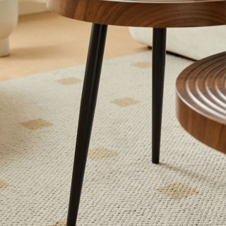 BAKAJI Σετ 2 Στρογγυλά Τραπεζάκια Καφέ Βιομηχανικού Σχεδιασμού σε Κ...