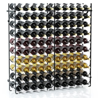 Costway Μεταλλική Ραφιέρα Κρασιών 10 Επιπέδων για 100 Φιάλες - Αντο...