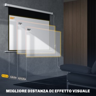 HOMCOM Οθόνη Προβολέα 84 Ιντσών με Τηλεχειριστήριο, από PVC και Μέτ...