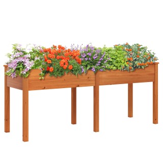 Costway  Ξύλινο Καλλιεργητικό Κρεβάτι Υπαίθρου με Πόδια, Διαχωριστι...