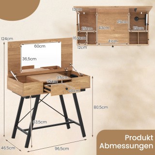 Costway Καλλυντικό Τραπέζι 96.5 × 46.5 × 80.5 εκ με Μεγάλο Καθρέφ... Costway Καλλυντικό Τραπέζι 96.5 × 46.5 × 80.5 εκ με Μεγάλο Καθρέφ...