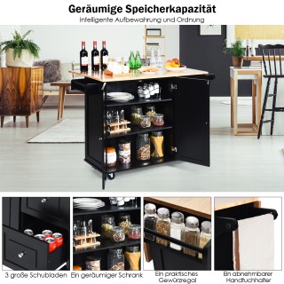 Κινητή Νησίδα Κουζίνας με Αναδιπλούμενη Επιφάνεια Εργασίας 136x76x9... Κινητή Νησίδα Κουζίνας με Αναδιπλούμενη Επιφάνεια Εργασίας 136x76x9...