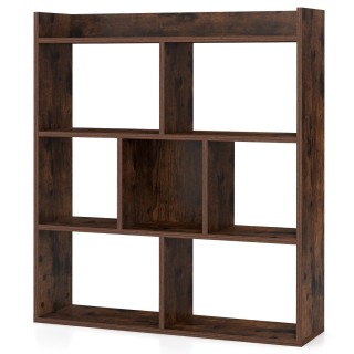 Costway Ραφιέρα με 7 Κυβικά Ράφια, 80 x 20 x 90 cm, Καφέ JV11676CF