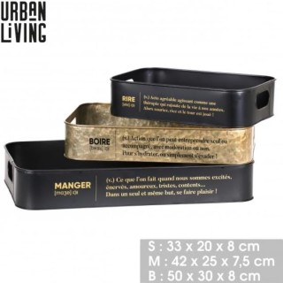 Σετ Μεταλλικοί Δίσκοι 3 τμχ. Μαύρο / Χρυσό Urban Living 53260 Σετ Μεταλλικοί Δίσκοι 3 τμχ. Μαύρο / Χρυσό Urban Living 53260