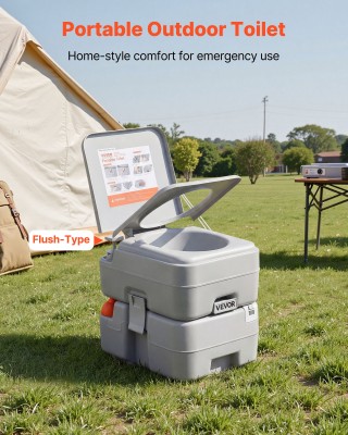 VEVOR Φορητή Τουαλέτα 20Λ, Αποσπώμενη Δεξαμενή, Ένδειξη Στάθμης, 12...