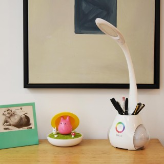 BAKAJI  Λάμπα Γραφείου LED με Θήκη για Στυλό, Αφή Ελέγχου με Φωτισμ...