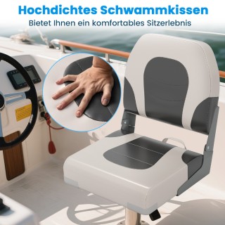 Costway Σετ 2 Πτυσσόμενες Καρέκλες Βάρκας με Χαμηλή Πλάτη NP12113GR