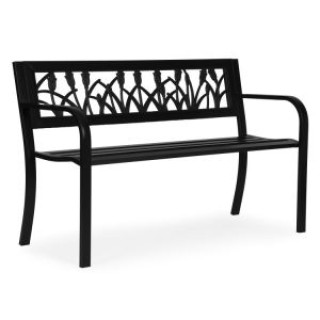 MULTIGARDEN Παγκάκι Κήπου με διακοσμητική πλάτη 120x50 εκ. μεταλλικ...