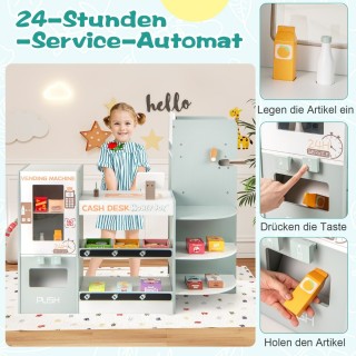 Costway Ξύλινο Σετ Σούπερ Μάρκετ με Διαδραστικό Αυτόματο Πωλητή και... Costway Ξύλινο Σετ Σούπερ Μάρκετ με Διαδραστικό Αυτόματο Πωλητή και...