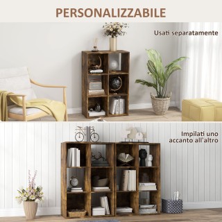 HOMCOM Ραφιέρα με Κυβικά Τμήματα και 6 Ράφια Αποθήκευσης από Ξύλο μ... HOMCOM Ραφιέρα με Κυβικά Τμήματα και 6 Ράφια Αποθήκευσης από Ξύλο μ...