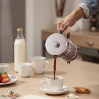 VEVOR Γαλλική Καφετιέρα 1L από Βοριοπυριτικό Γυαλί Ασημί BLKFYHBLYS... VEVOR Γαλλική Καφετιέρα 1L από Βοριοπυριτικό Γυαλί Ασημί BLKFYHBLYS...