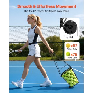 VEVOR Καρότσι συλλογής μπαλών τένις και pickleball με ρόδες, χωρητι... VEVOR Καρότσι συλλογής μπαλών τένις και pickleball με ρόδες, χωρητι...