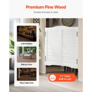 VEVOR Πόρτες Καφέ 81.3x91.4 εκ. Πεύκο Λευκό με Μεντεσέδες SLBDBMSMW...